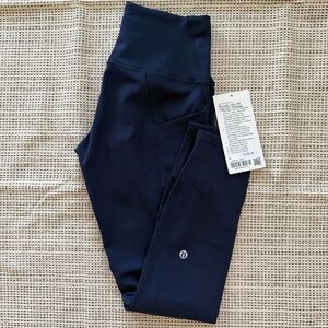 NWT Lululemon Wunder Train Tights Pockets 25” True Navy Size 6